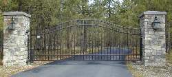 Single Drive Automatic Gate With Stone Columns and Light's